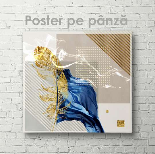 Poster - Golden pen, 40 x 40 см, Canvas on frame, Glamour