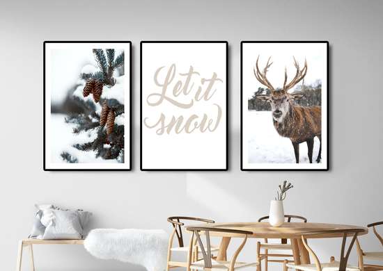 Poster - Let it snow, 30 x 45 см, Canvas on frame, Sets