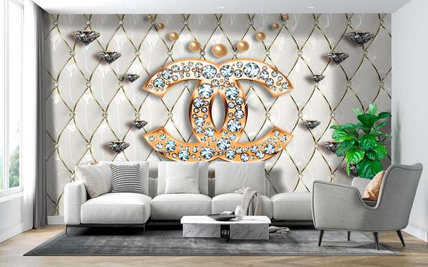 Wall Mural - Chanel and bijouterie on a white background