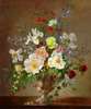 Постер - Букет ярких цветов, 40 x 40 см, Холст на подрамнике, Живопись