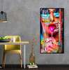 Poster - Girl with lollipop, 45 x 90 см, Framed poster on glass
