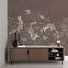 Wall mural - Foxes on a brown background