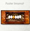 Poster - Golden egg, 150 x 50 см, Framed poster on glass, Food and Drinks