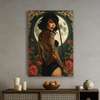 Poster - The girl on the background of the moon, 30 x 45 см, Canvas on frame, Glamour