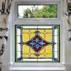 Window Privacy Film, Decorative stained glass multicolored geometry, 60 x 90cm, Matte, Window Film