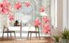 3D Wallpaper - Columns and precious flowers