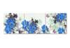 Модульная картина, Синие цветы на абстрактном сером фоне, 225 x 75