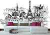 Wall Mural - Outlines of Paris.