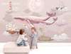 Wall mural for the nursery - "World of Dreams" in pink shades