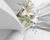 3D Wallpaper - White lilies on a background of white silk