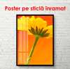 Poster - Pink flower with butterfly, 45 x 90 см, Framed poster, Flowers