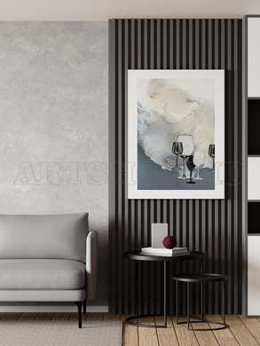 Poster - Abstract Wine Glass, 30 x 45 см, Canvas on frame, Food and Drinks