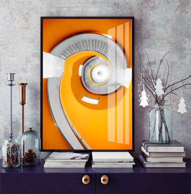 Poster - Rounded steps, 60 x 90 см, Framed poster on glass