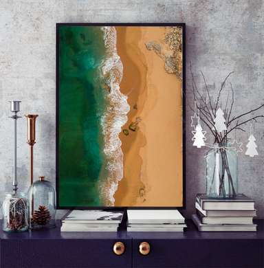 Poster - Plaja sălbatică, 60 x 90 см, Poster inramat pe sticla