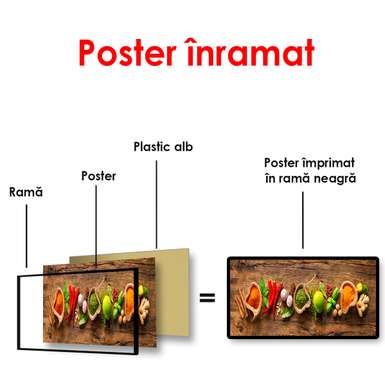 Poster - A set of bright and fragrant spices, 90 x 30 см, Canvas on frame