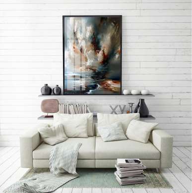 Постер - Абстрактное море, 30 x 45 см, Холст на подрамнике, Абстракция