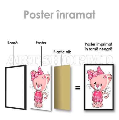 Poster - Cute kitty, 30 x 45 см, Canvas on frame, For Kids