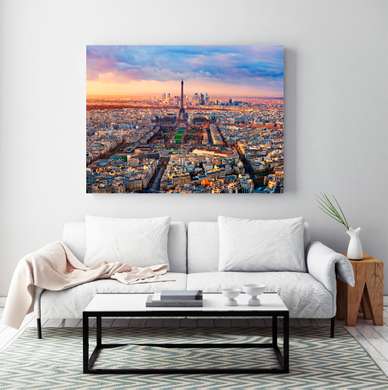 Poster - Parisul la răsărit, 90 x 60 см, Poster înrămat, Orașe și Hărți