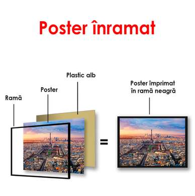 Poster - Parisul la răsărit, 90 x 60 см, Poster înrămat, Orașe și Hărți