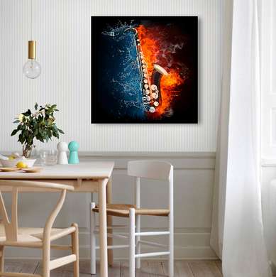 Poster - Saxophone on a bright background, 60 x 90 см, Framed poster