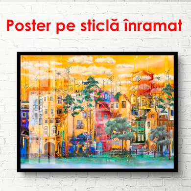 Постер - Городское настроение, 60 x 30 см, Холст на подрамнике, Города и Карты