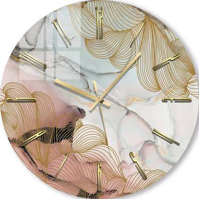 Glass clock - Gentle waves, 40cm