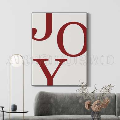 Poster - Joy, 60 x 90 см, Framed poster on glass, Quotes