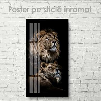 Постер, Лев, 30 x 60 см, Холст на подрамнике