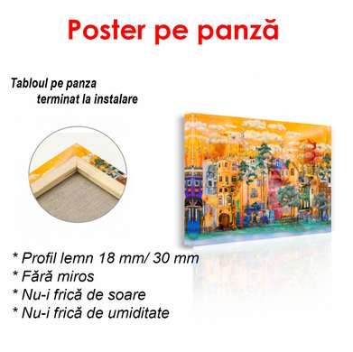Постер - Городское настроение, 60 x 30 см, Холст на подрамнике, Города и Карты