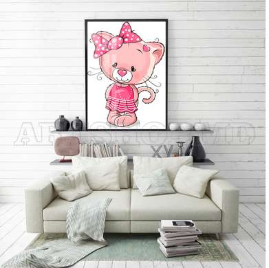 Poster - Cute kitty, 30 x 45 см, Canvas on frame, For Kids