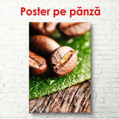 Poster - Boabe de cafea, 45 x 90 см, Poster înrămat, Alimente și Băuturi