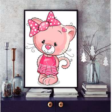 Poster - Cute kitty, 30 x 45 см, Canvas on frame, For Kids