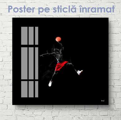 Постер - Баскетбол, 40 x 40 см, Холст на подрамнике