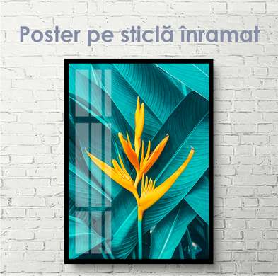 Poster - Exotic yellow flower, 30 x 60 см, Canvas on frame, Botanical
