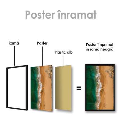 Постер - Дикий пляж, 60 x 90 см, Постер на Стекле в раме, Морская Тематика