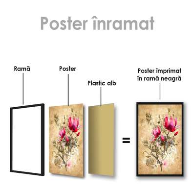 Постер - Букет весенних цветов, 30 x 45 см, Холст на подрамнике, Цветы