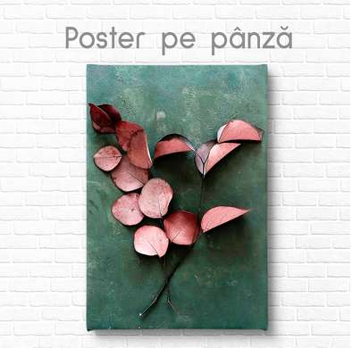 Постер - Красные листья, 60 x 90 см, Постер на Стекле в раме