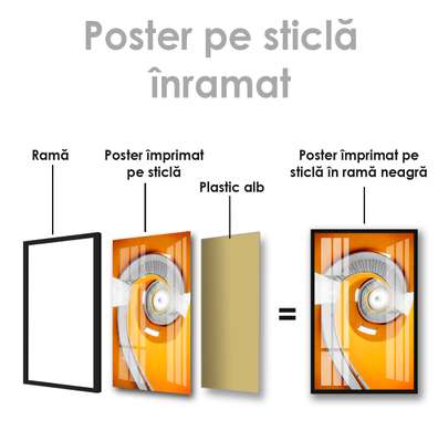 Poster - Rounded steps, 60 x 90 см, Framed poster on glass