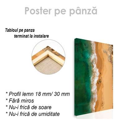 Poster - Wild beach, 60 x 90 см, Framed poster on glass, Marine Theme