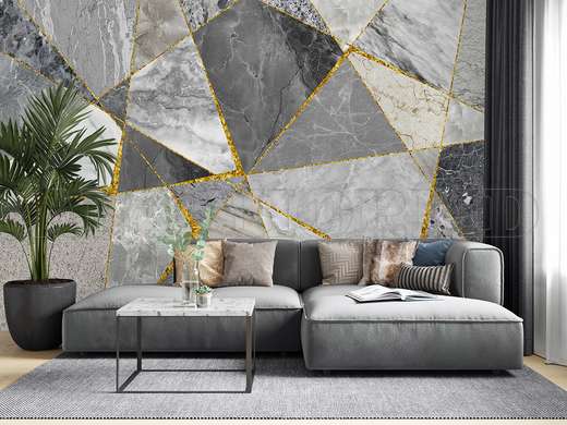 Wall mural - Gray triangles