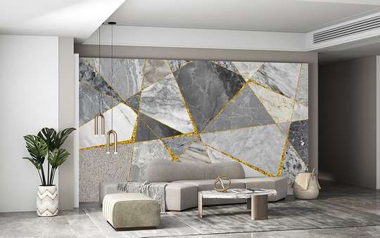 Wall mural - Gray triangles