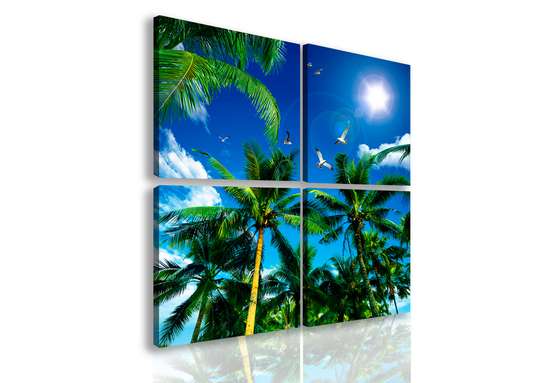 Modular picture, Palm trees against the sky.