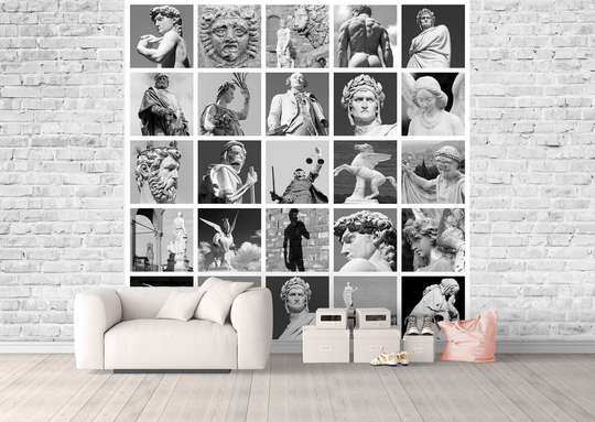 Wall Mural - Collage with your favorite statues