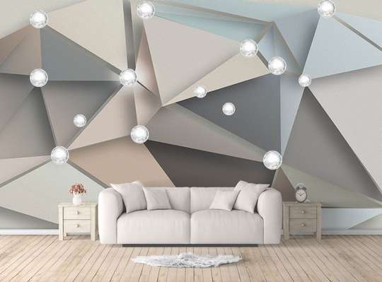 Wall Mural - Gray triangles