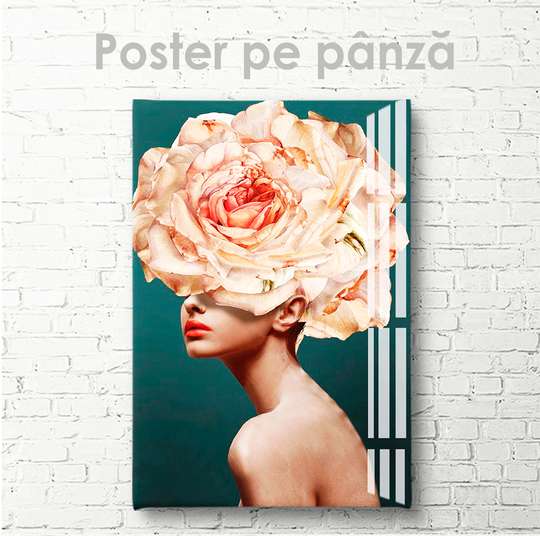 Poster - Fata- Porumbel Alb, 30 x 45 см, Panza pe cadru