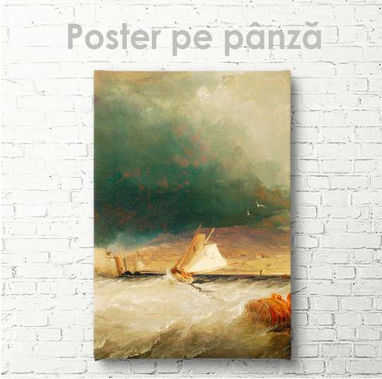 Постер - Бушующие море, 30 x 45 см, Холст на подрамнике