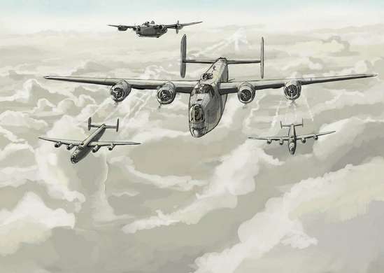 Wall Mural - Flying planes.