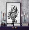 Poster - Flowers of the Soul, 60 x 90 см, Framed poster on glass, Black & White