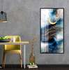 Poster - Moon on an abstract background, 45 x 90 см, Framed poster on glass, Abstract