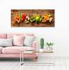Poster - A set of bright and fragrant spices, 150 x 50 см, Framed poster on glass, Food and Drinks